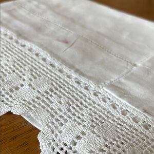 Elegant White Lace tray clothe .. fabulous hand work … 24x31